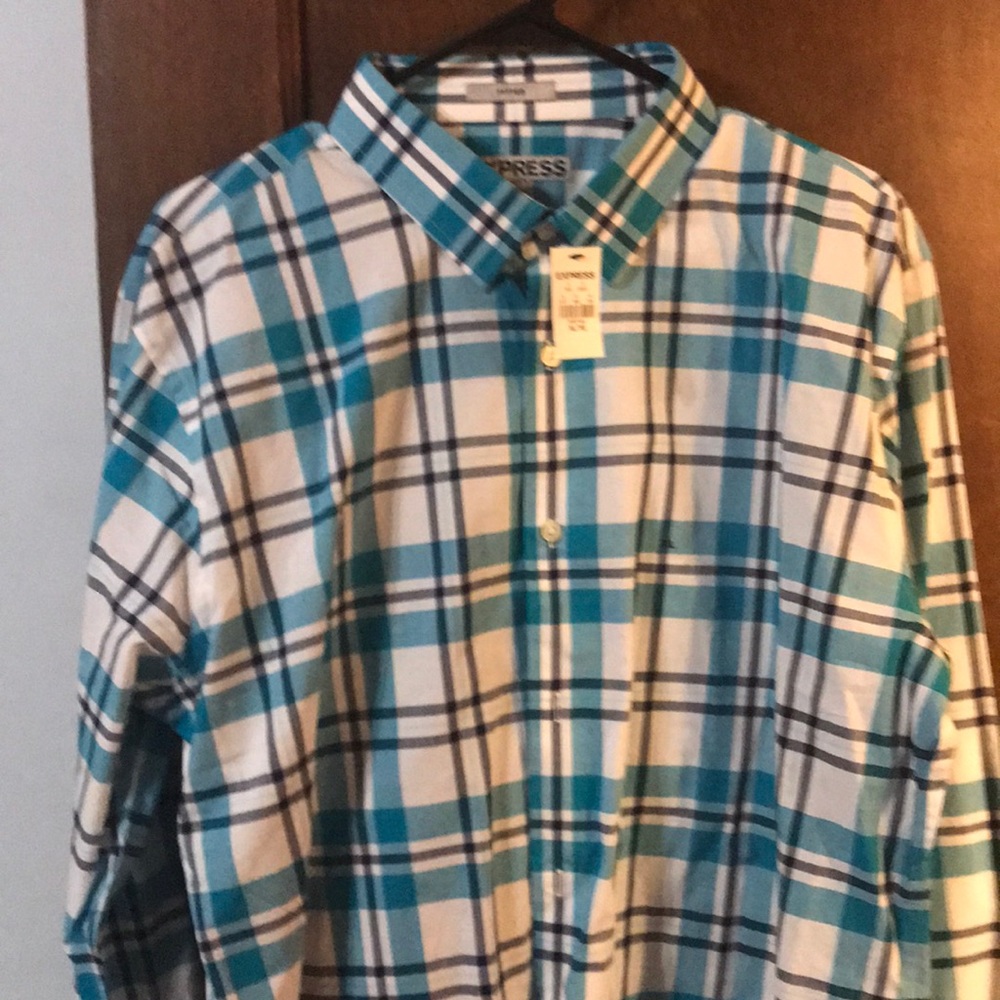 NWT Express checkered button down shirt